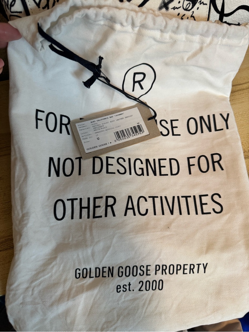NWT a Golden Goose California Mini Canvas & Leather Tote - Picture 11 of 12